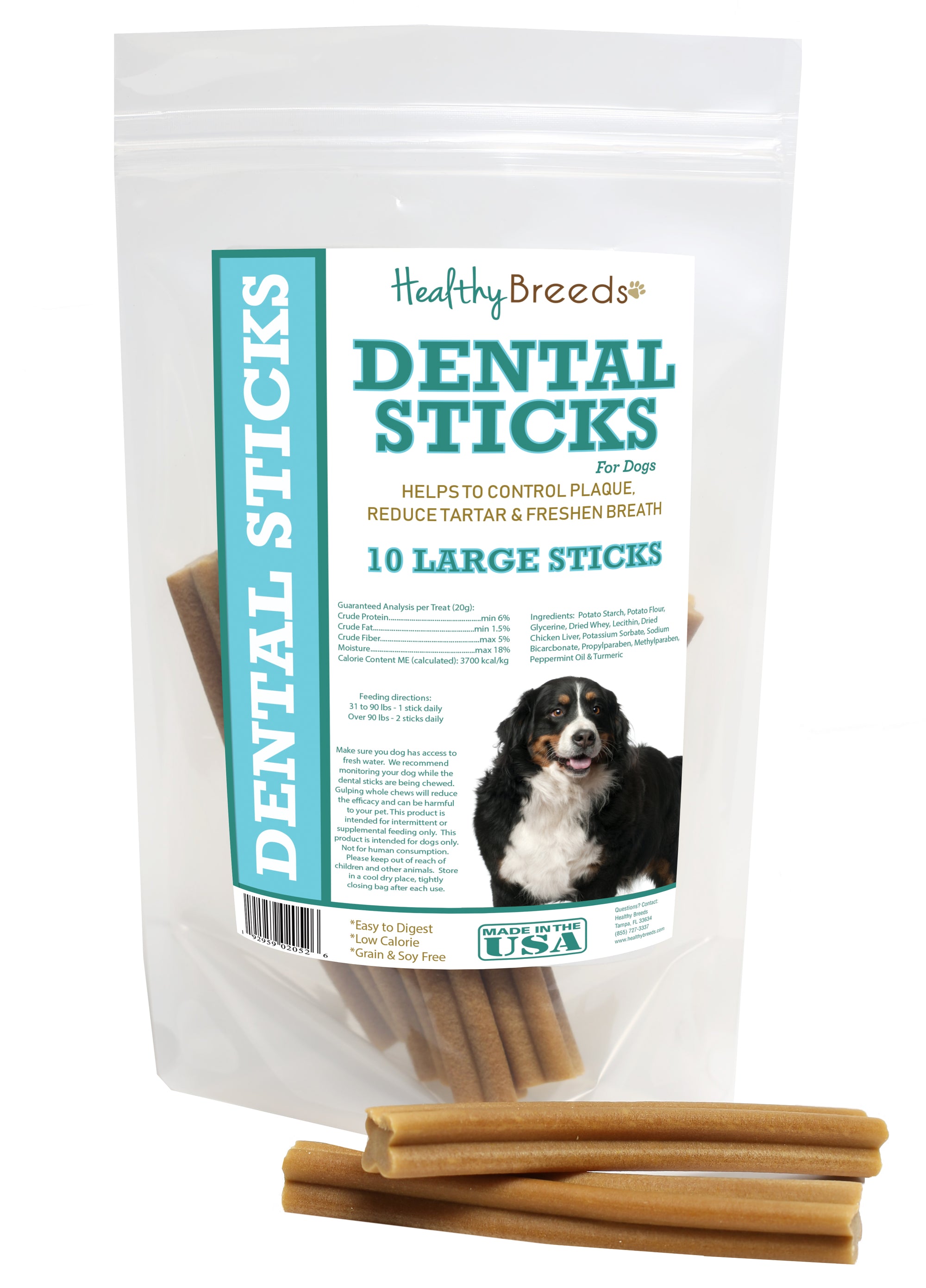 Healthy Breeds Bernese Mountain Dog Dental Sticks Large 10 Count