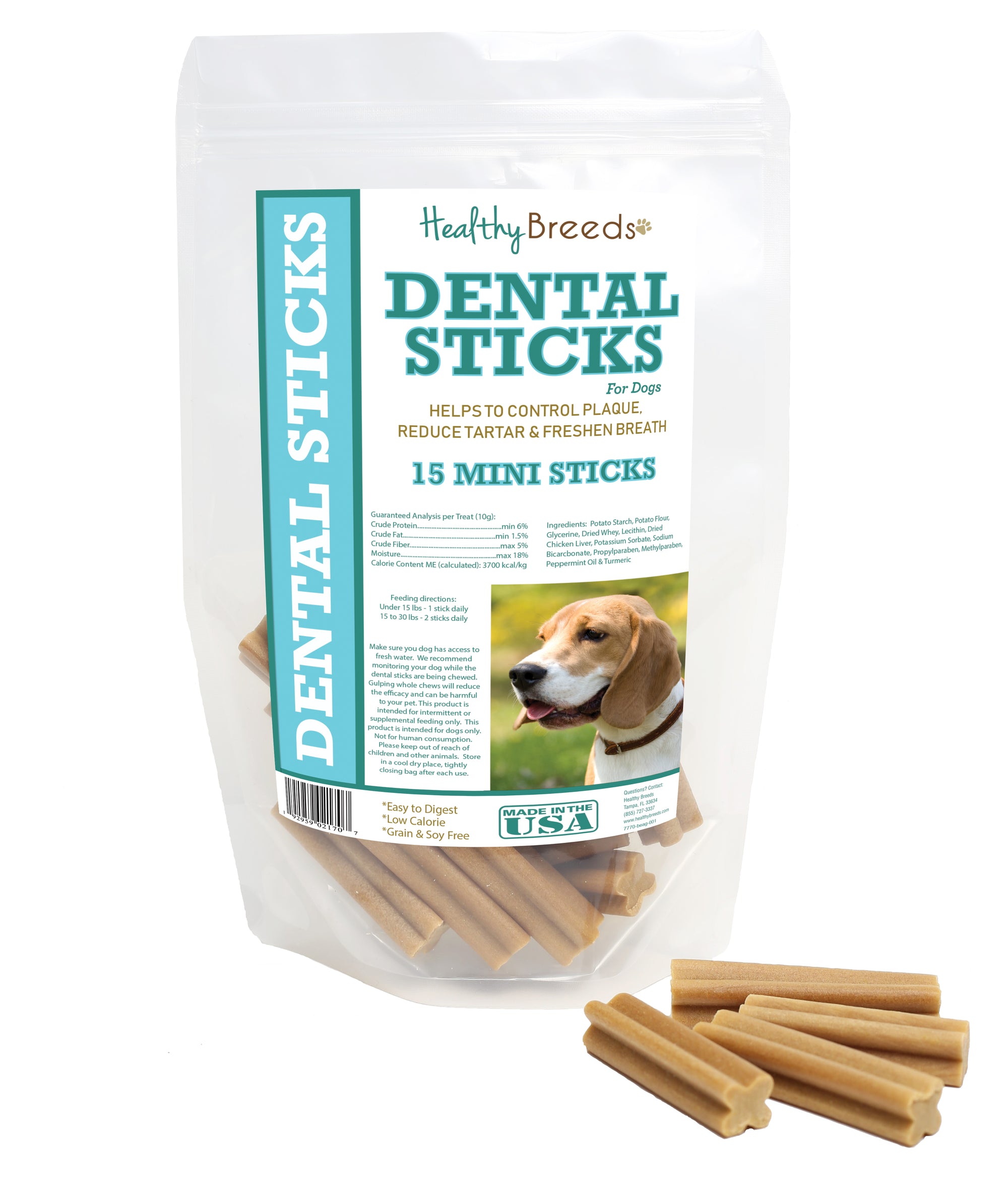 Healthy Breeds Beagle Dental Sticks Minis 15 Count