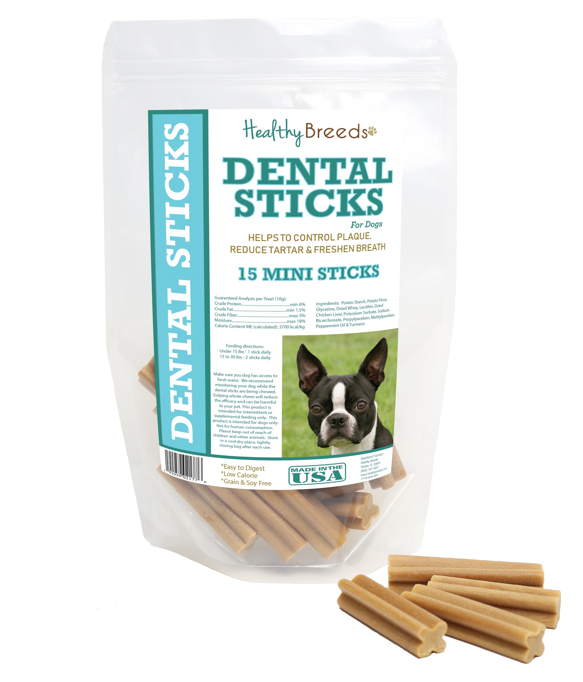 Healthy Breeds Boston Terrier Dental Sticks Minis 15 Count