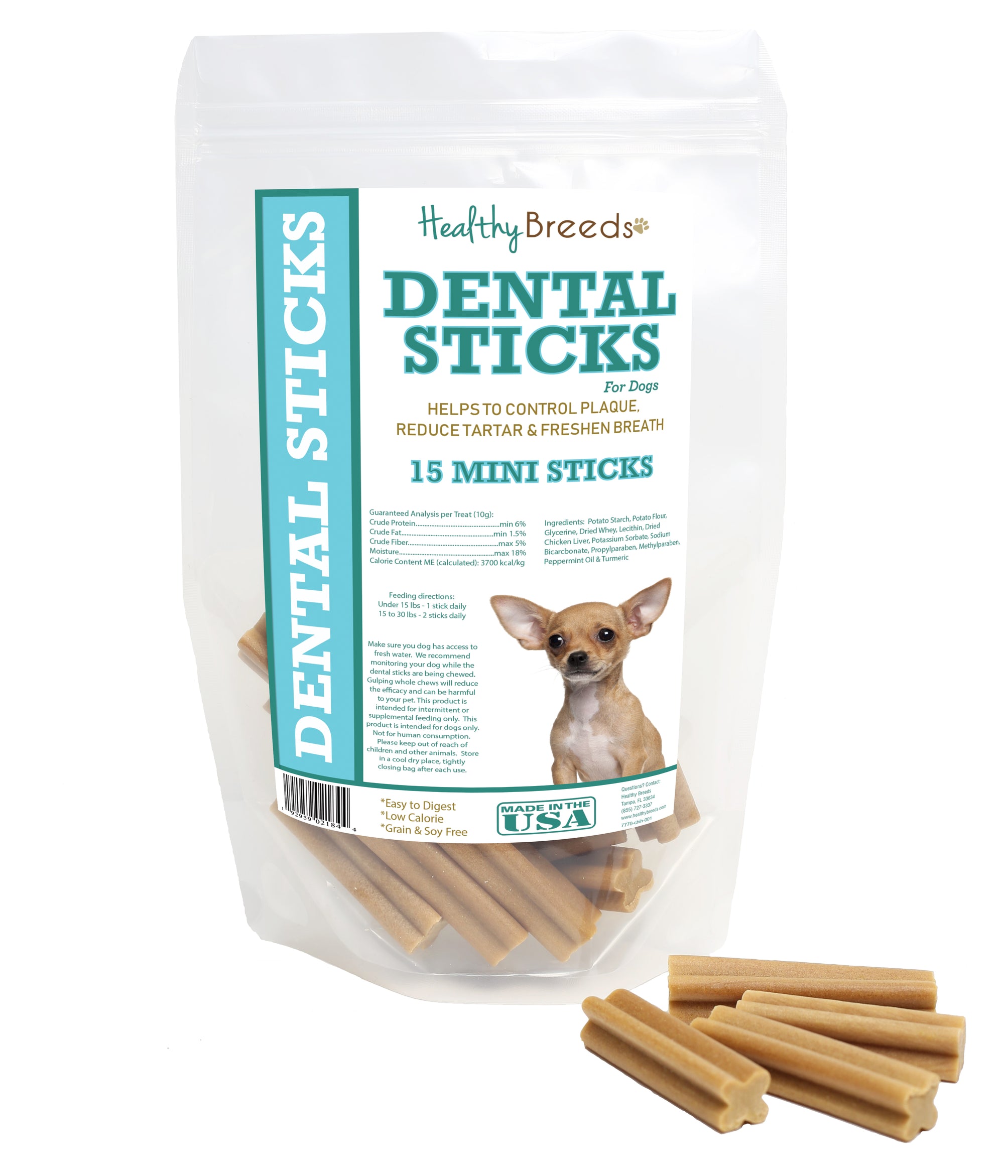 Healthy Breeds Chihuahua Dental Sticks Minis 15 Count