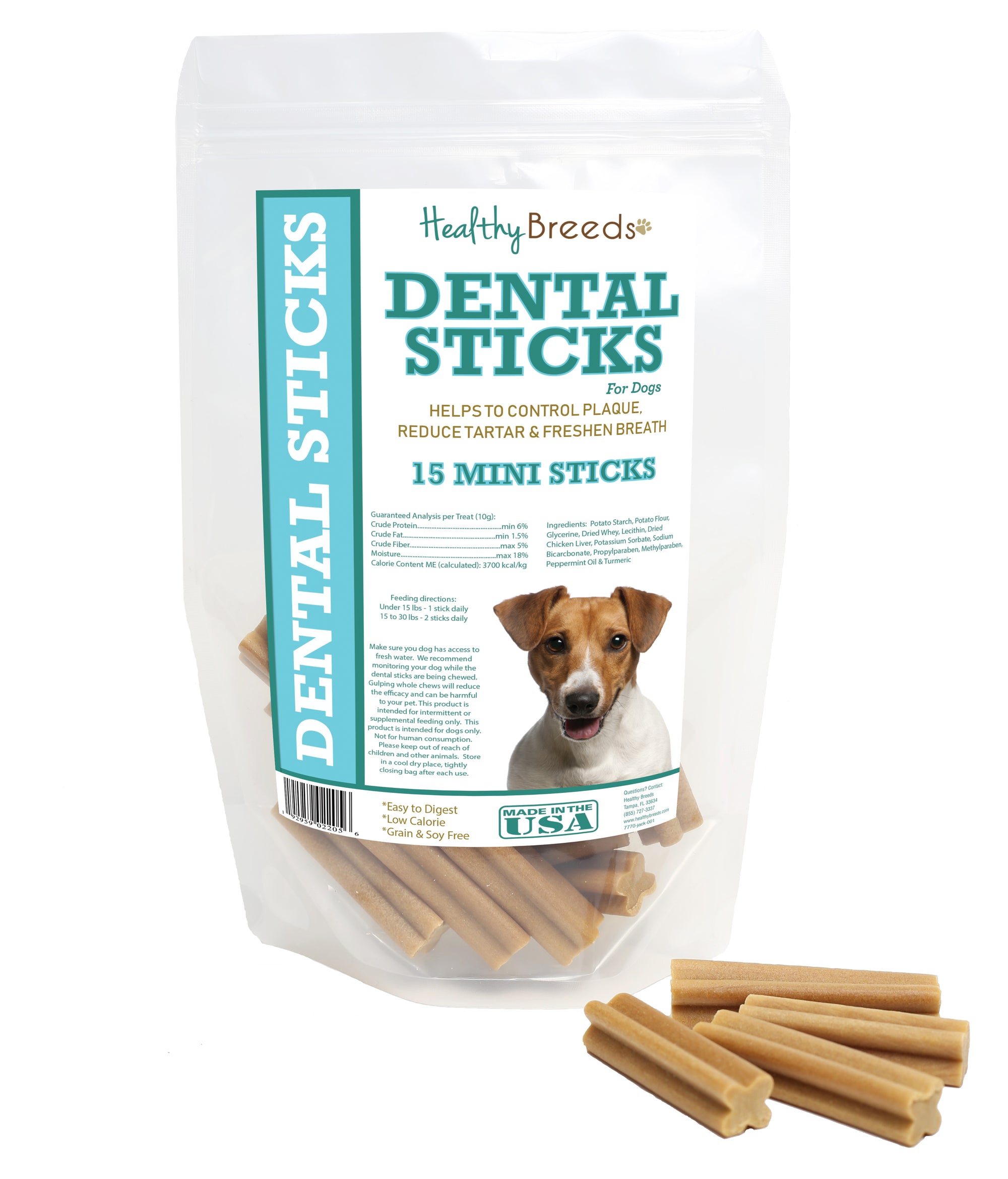 Healthy Breeds Jack Russell Terrier Dental Sticks Minis 15 Count
