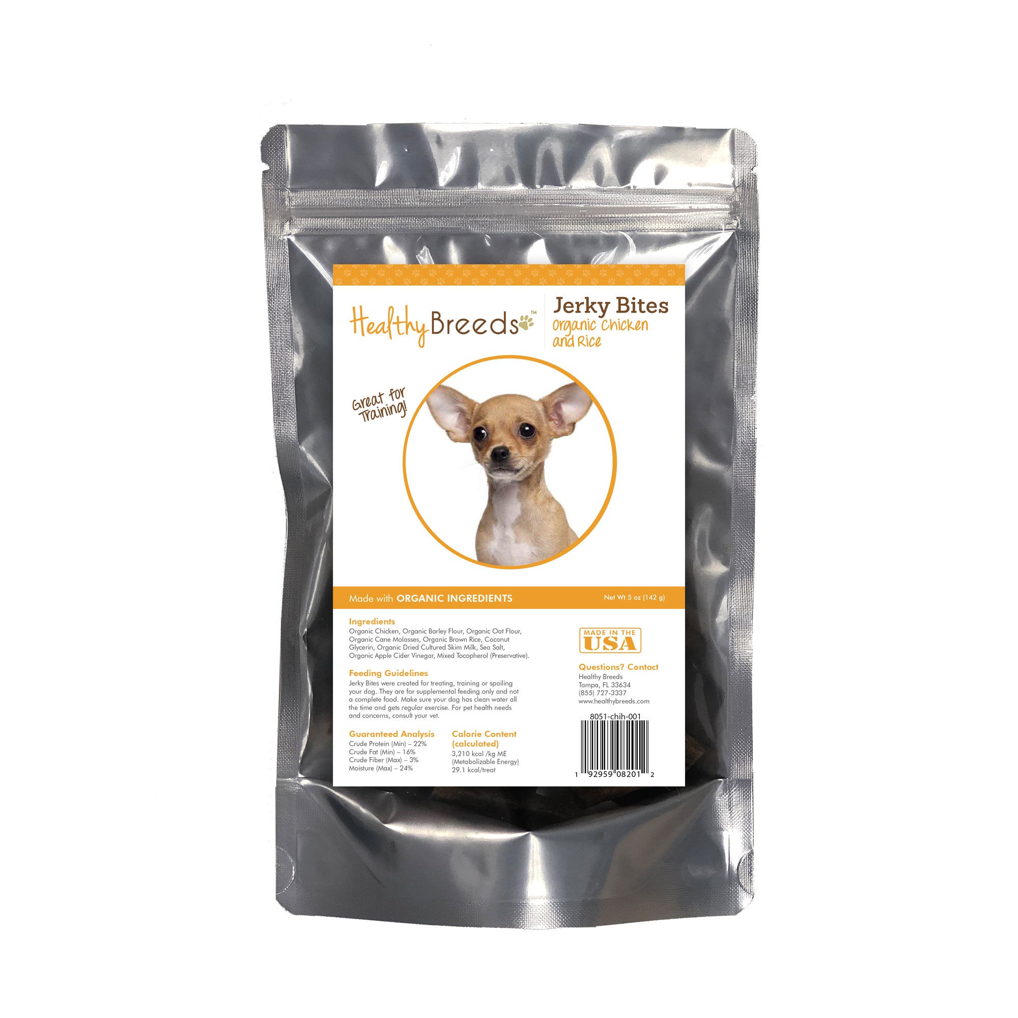 Healthy Breeds Chihuahua Jerky Bites Chicken & Rice Recipe Dog Treats 5 oz