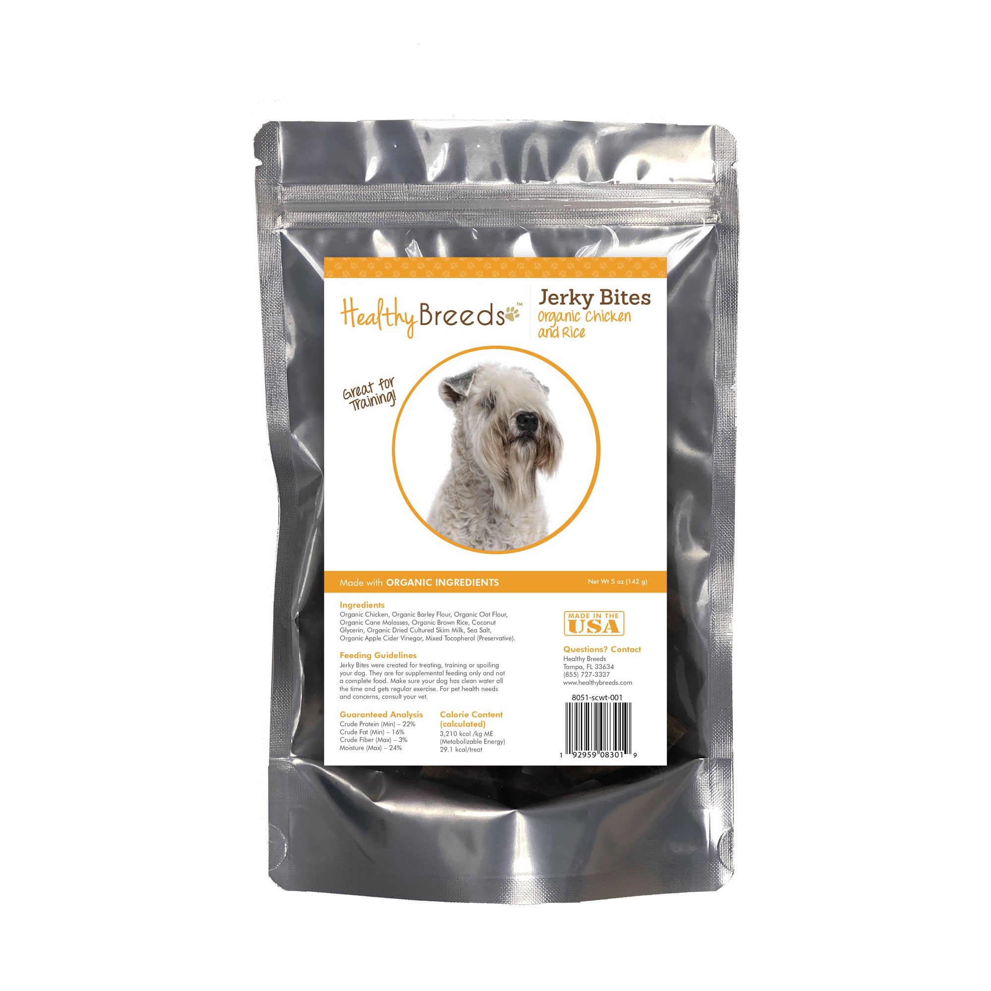 Healthy Breeds Soft Coated Wheaten Terrier Jerky Bites Chicken & Rice Recipe Dog Treats 5 oz