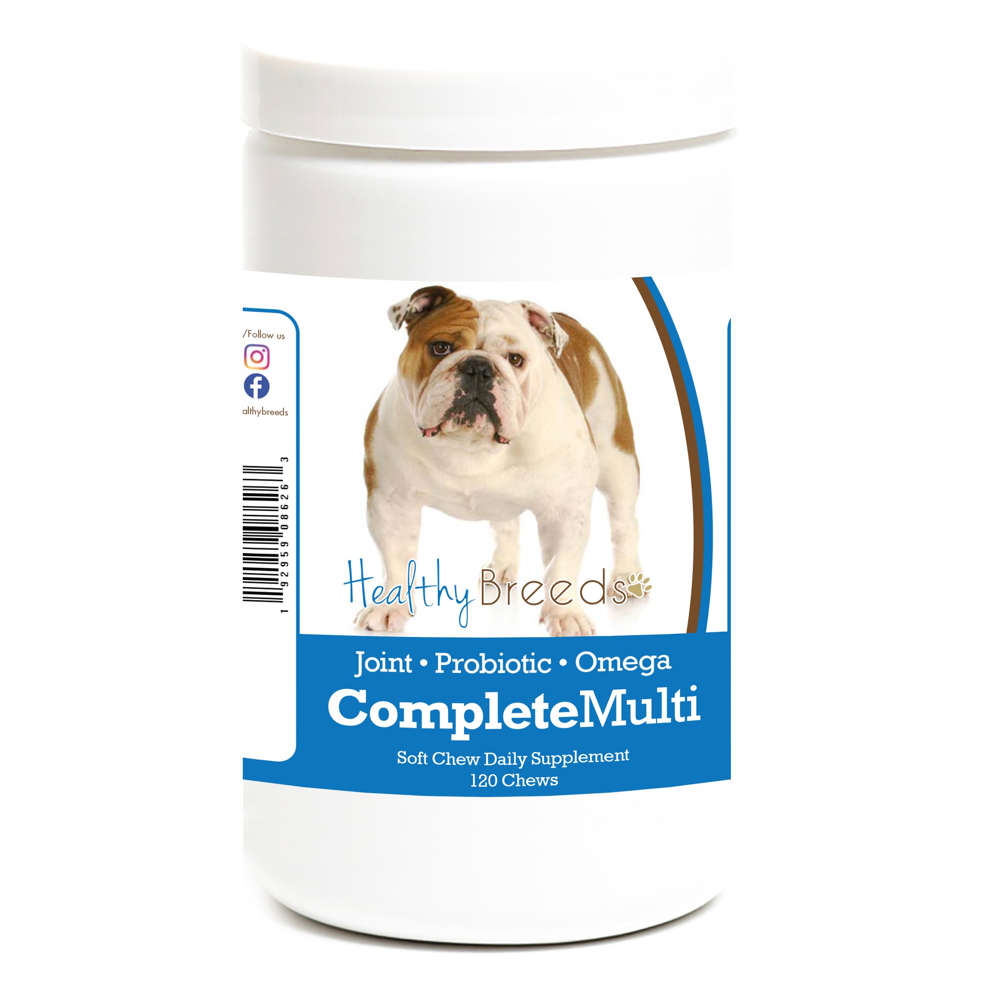 Healthy Breeds Bulldog All In One Multivitamin Soft Chew 120 Count