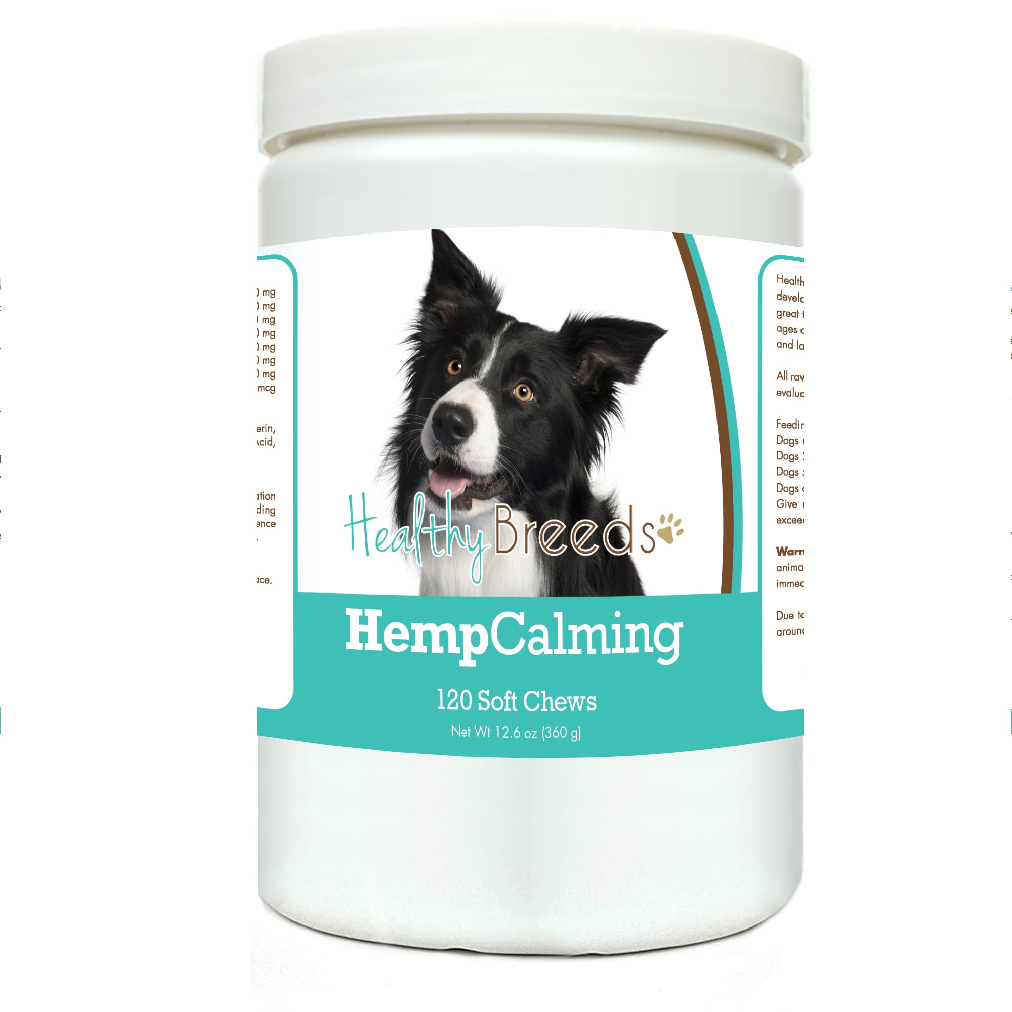 Healthy Breeds Border Collie Hemp Calming Soft Chews for Dogs 120 Count