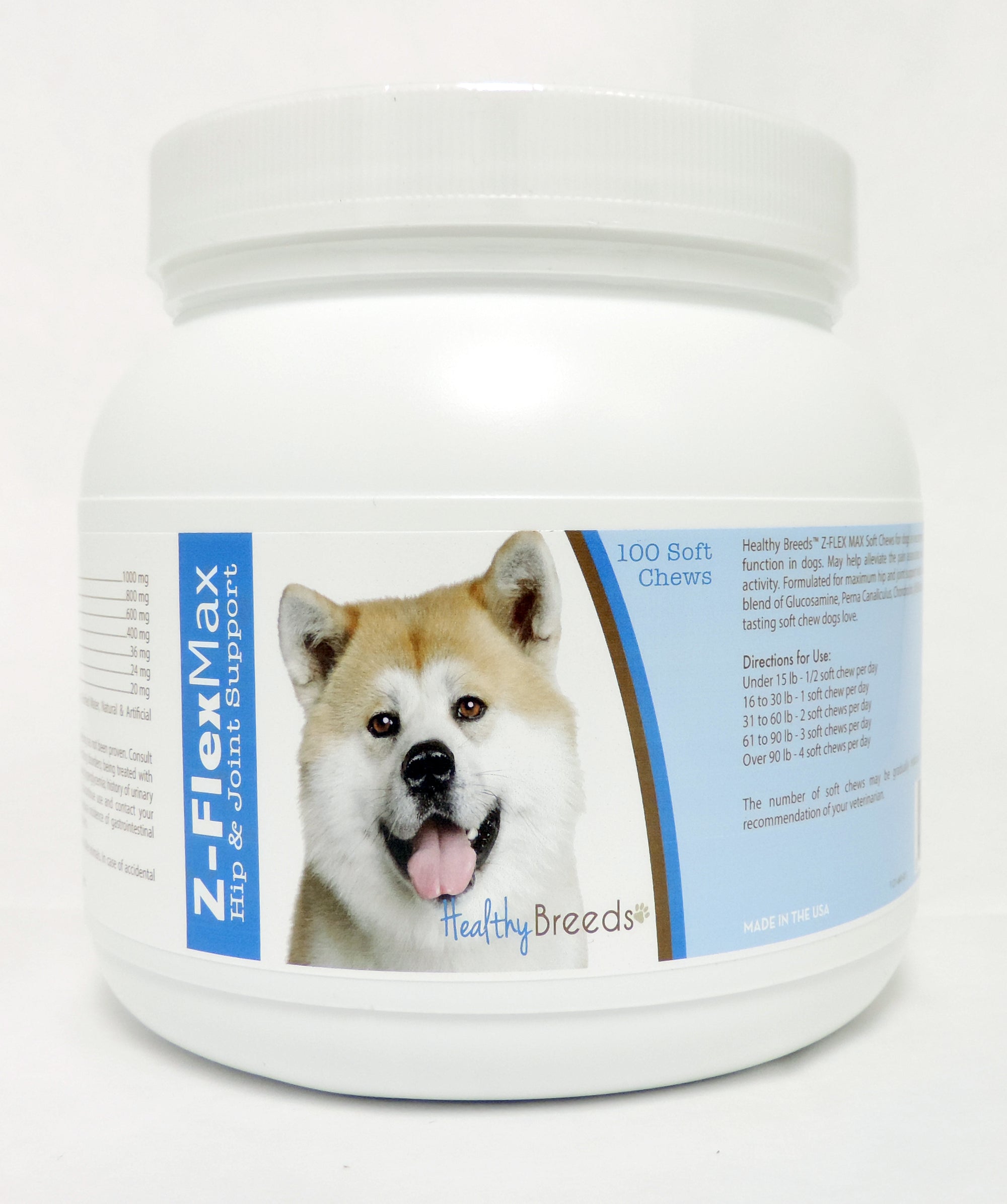 Healthy Breeds Akita Z-Flex Max Hip & Joint Soft Chews 100 Count