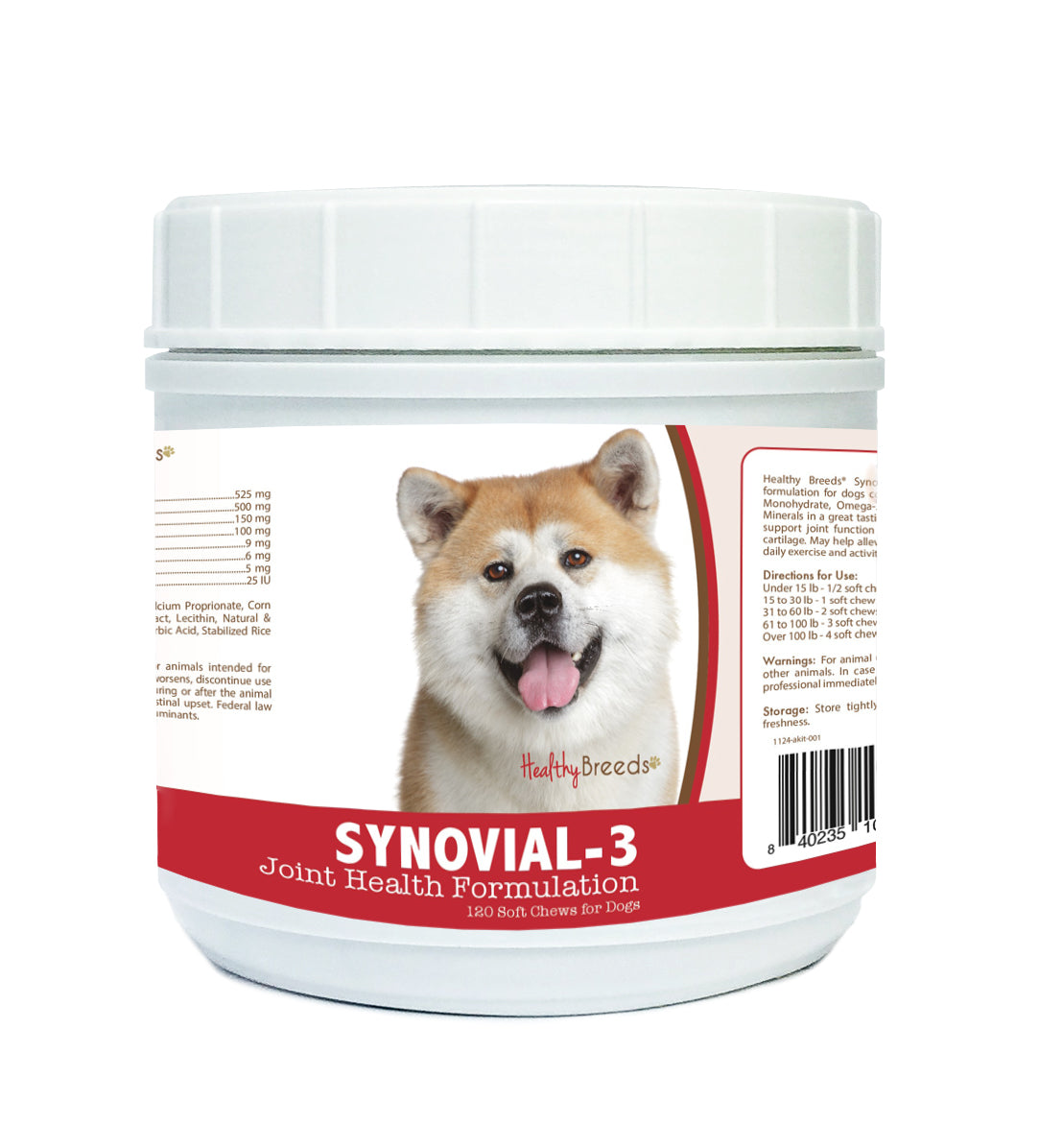 Healthy Breeds Akita Synovial-3 Joint Health Formulation Soft Chews 120 Count