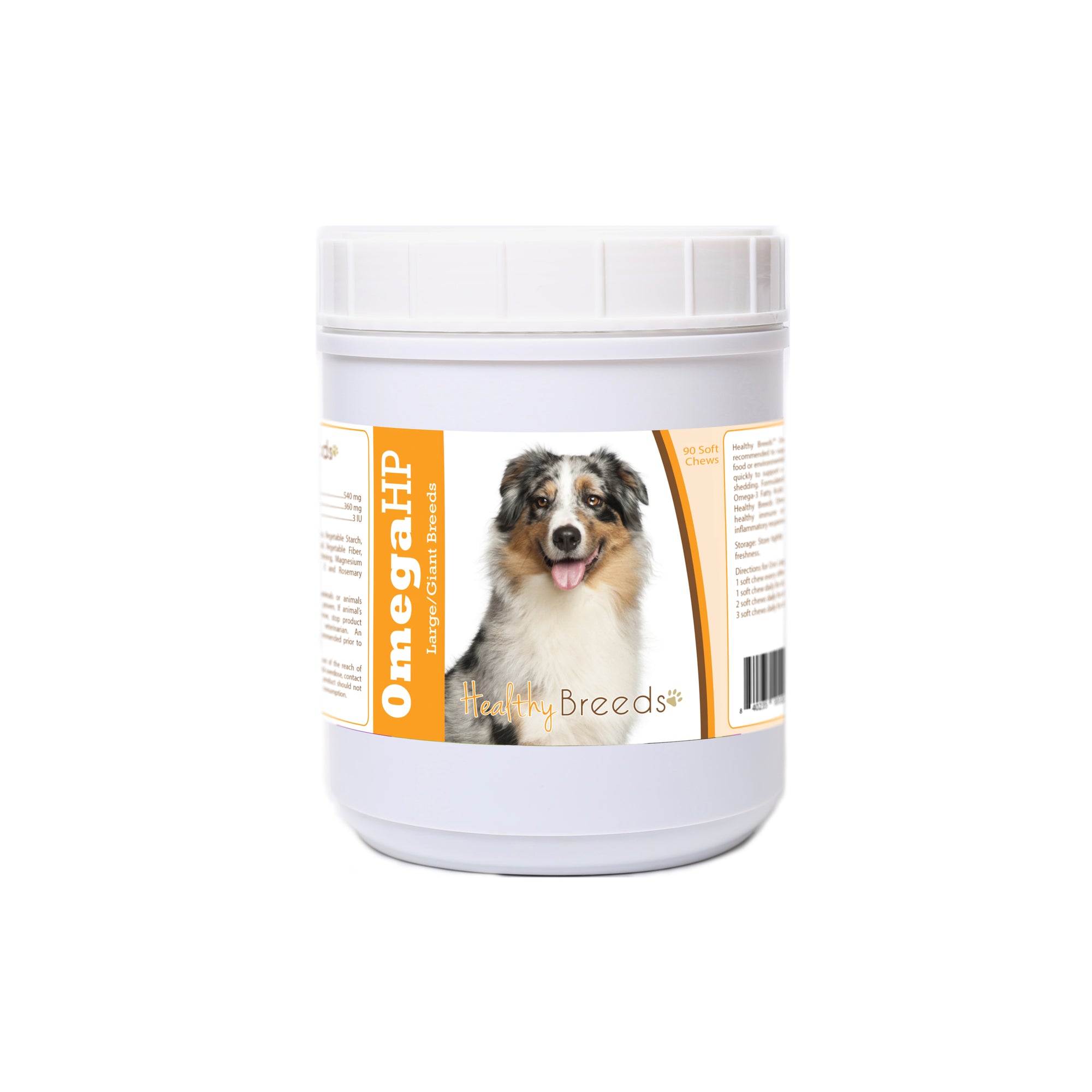 Healthy Breeds Australian Shepherd Omega HP Fatty Acid Skin and Coat Support Soft Chews 90 Count
