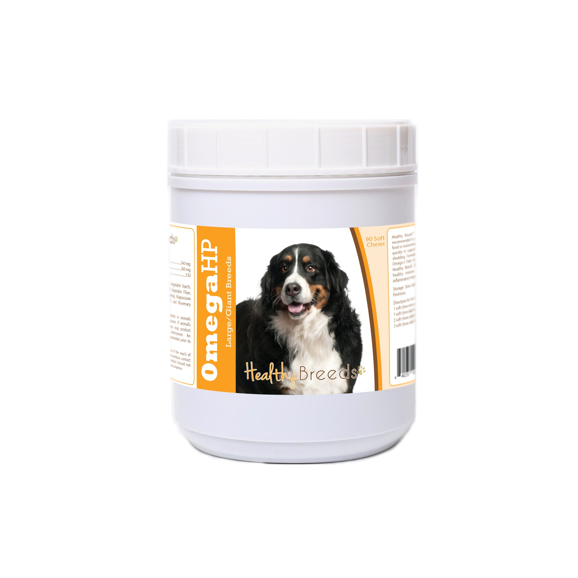 Healthy Breeds Bernese Mountain Dog Omega HP Fatty Acid Skin and Coat Support Soft Chews 90 Count