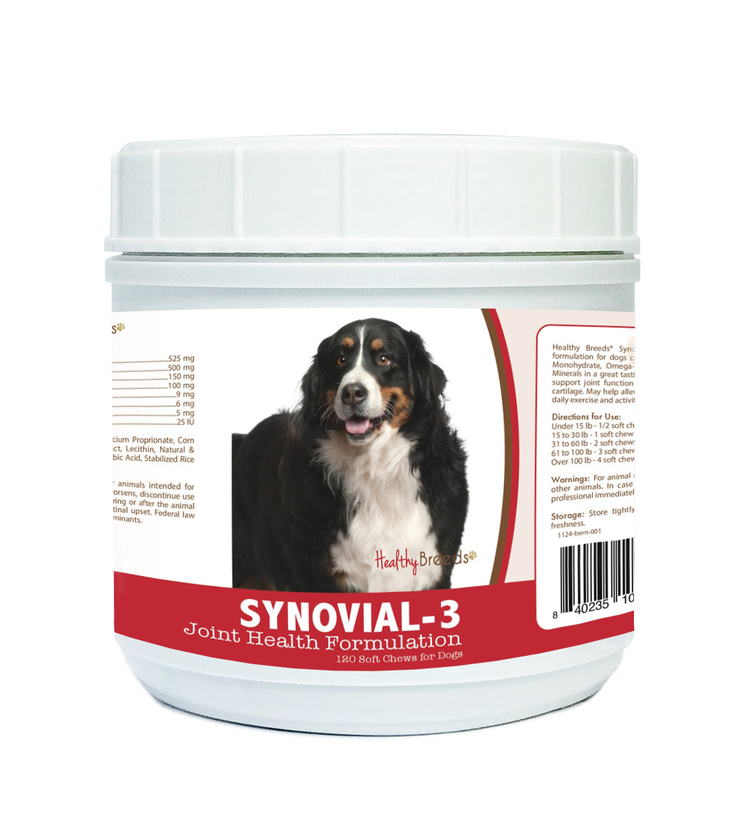 Healthy Breeds Bernese Mountain Dog Synovial-3 Joint Health Formulation Soft Chews 120 Count
