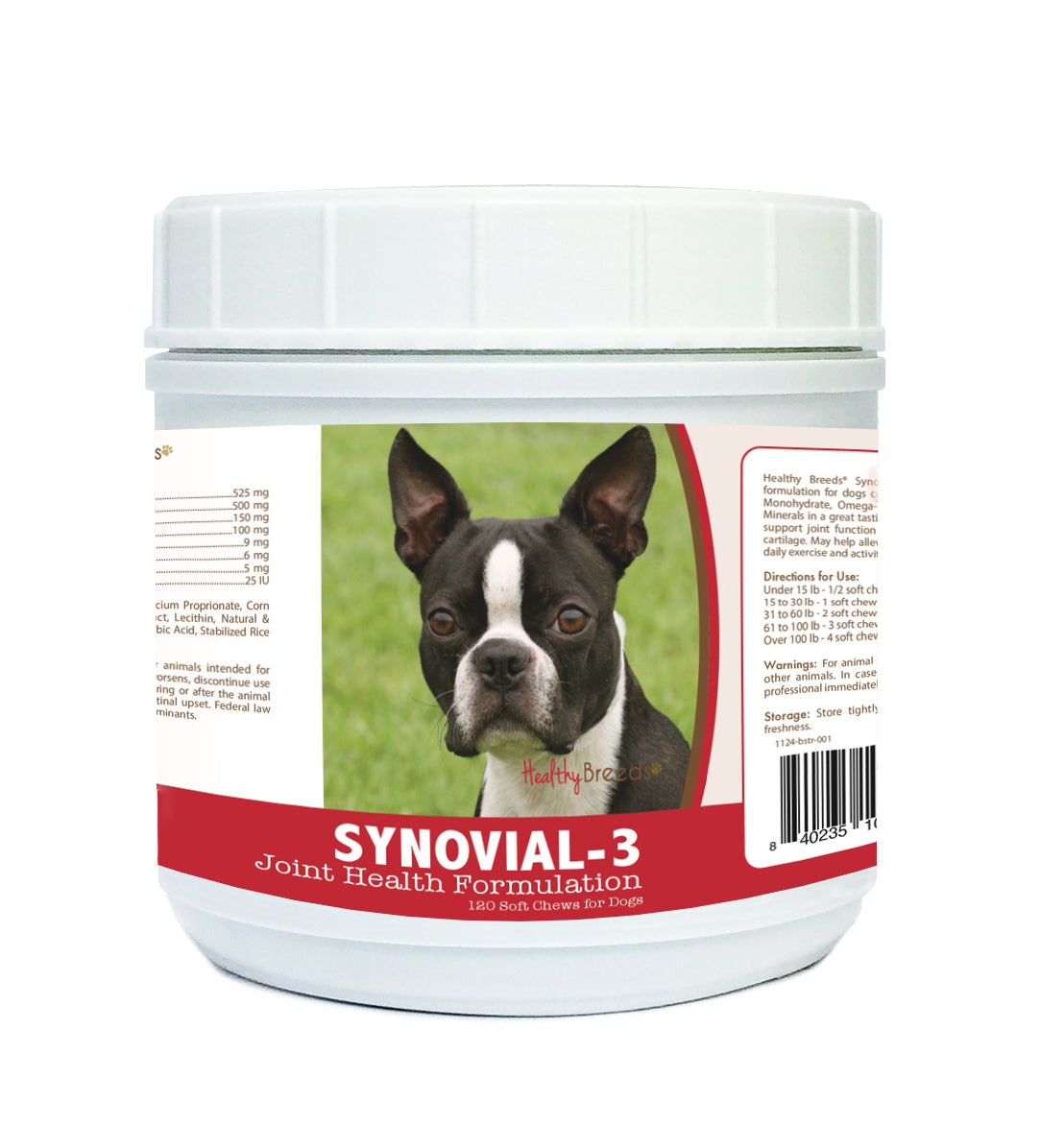 Healthy Breeds Boston Terrier Synovial-3 Joint Health Formulation Soft Chews 120 Count