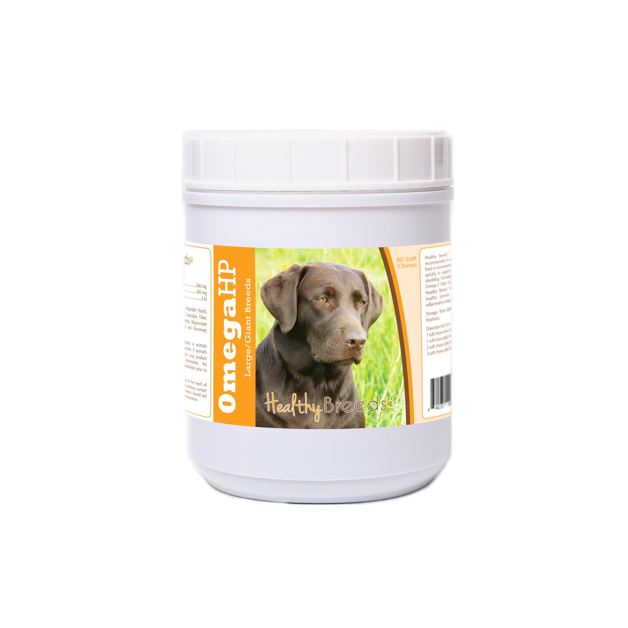 Healthy Breeds Labrador Retriever Omega HP Fatty Acid Skin and Coat Support Soft Chews 90 Count