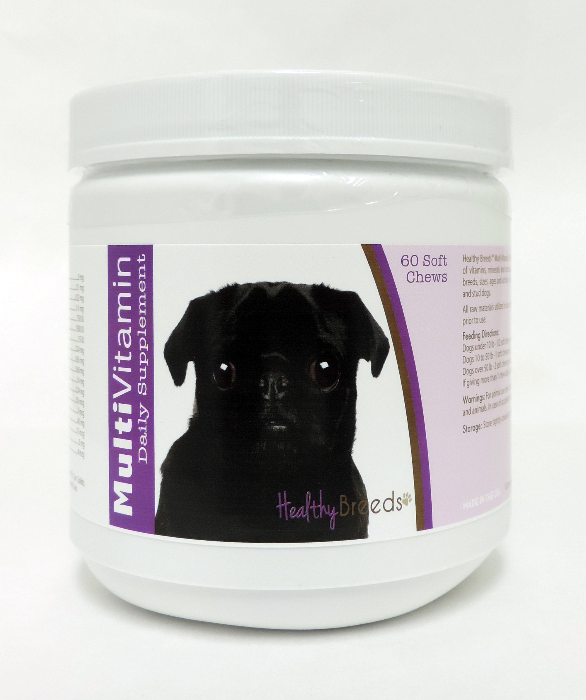 Healthy Breeds Pug Multi-Vitamin Soft Chews 60 Count