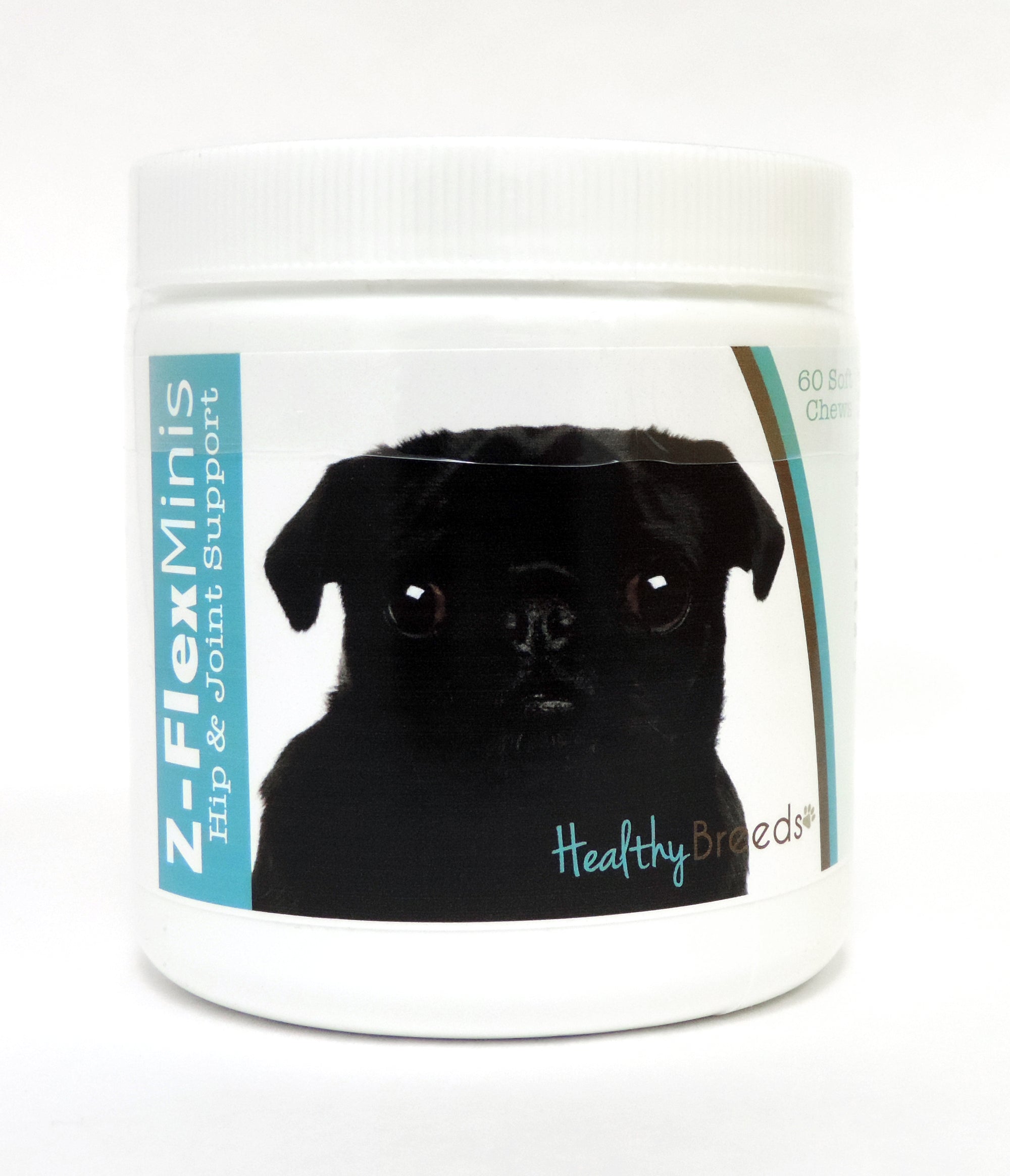 Healthy Breeds Pug Z-Flex Minis Hip and Joint Support Soft Chews 60 Count