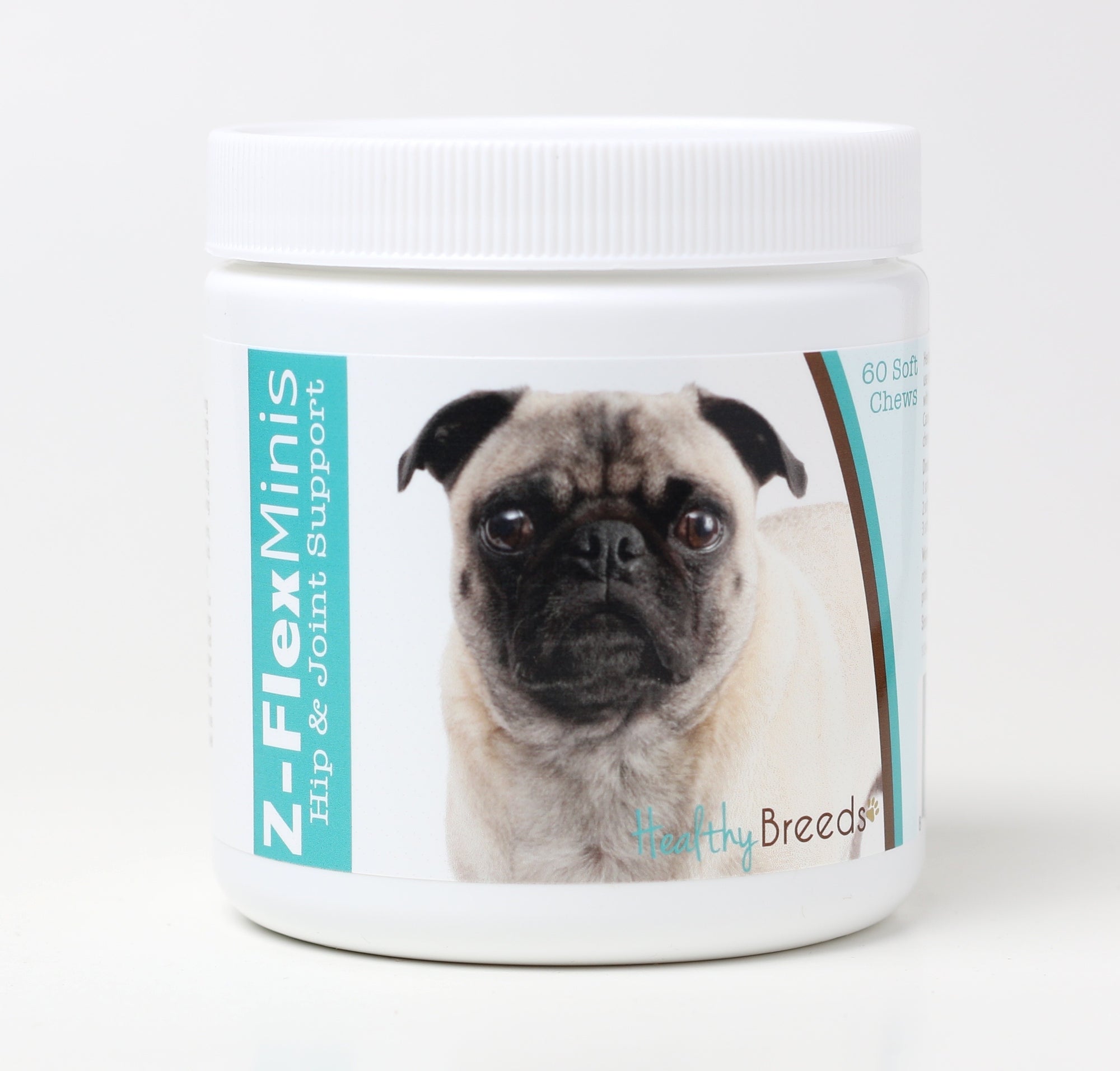 Healthy Breeds Pug Z-Flex Minis Hip and Joint Support Soft Chews 60 Count