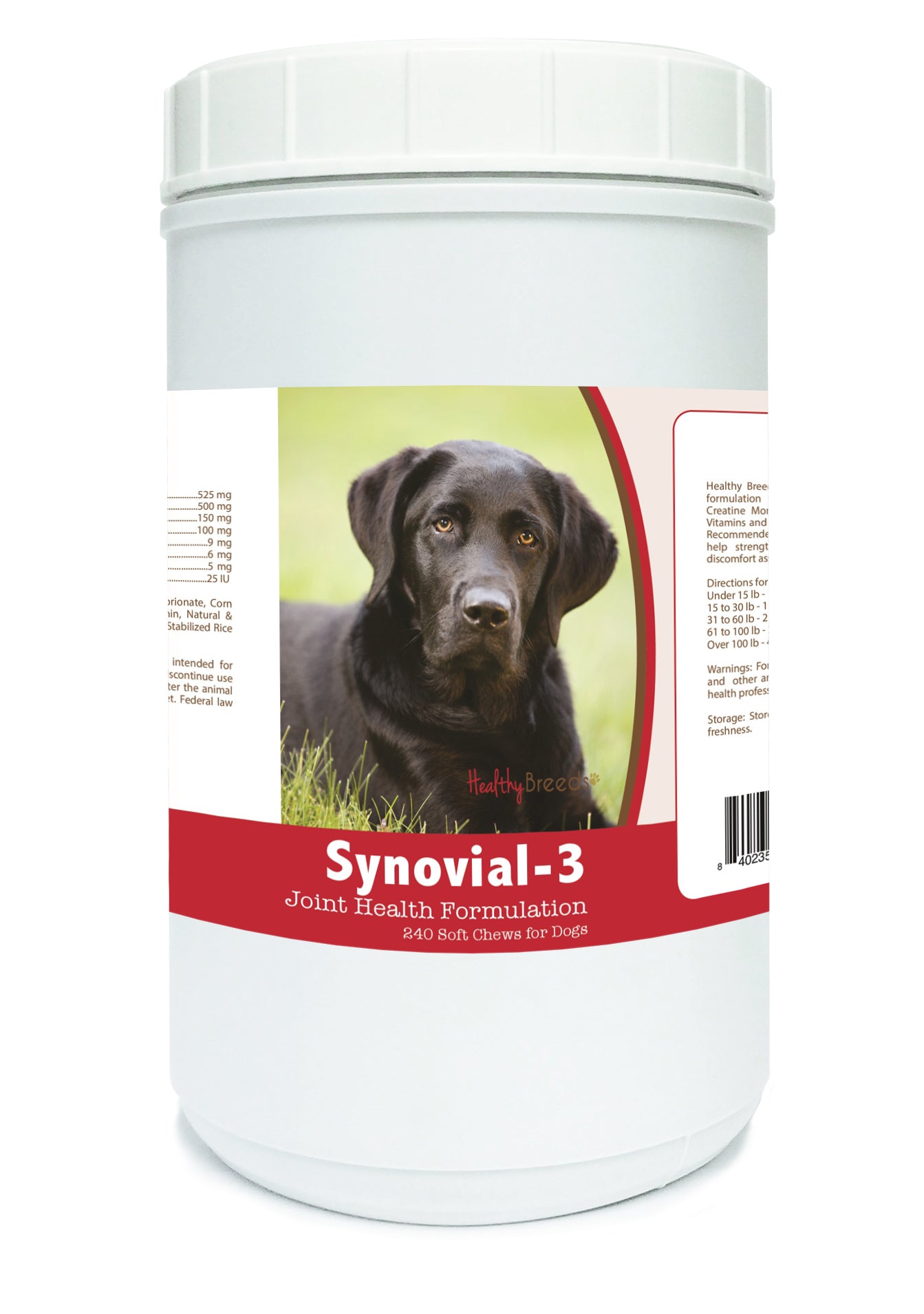 Healthy Breeds Labrador Retriever Synovial-3 Joint Health Formulation Soft Chews 240 Count