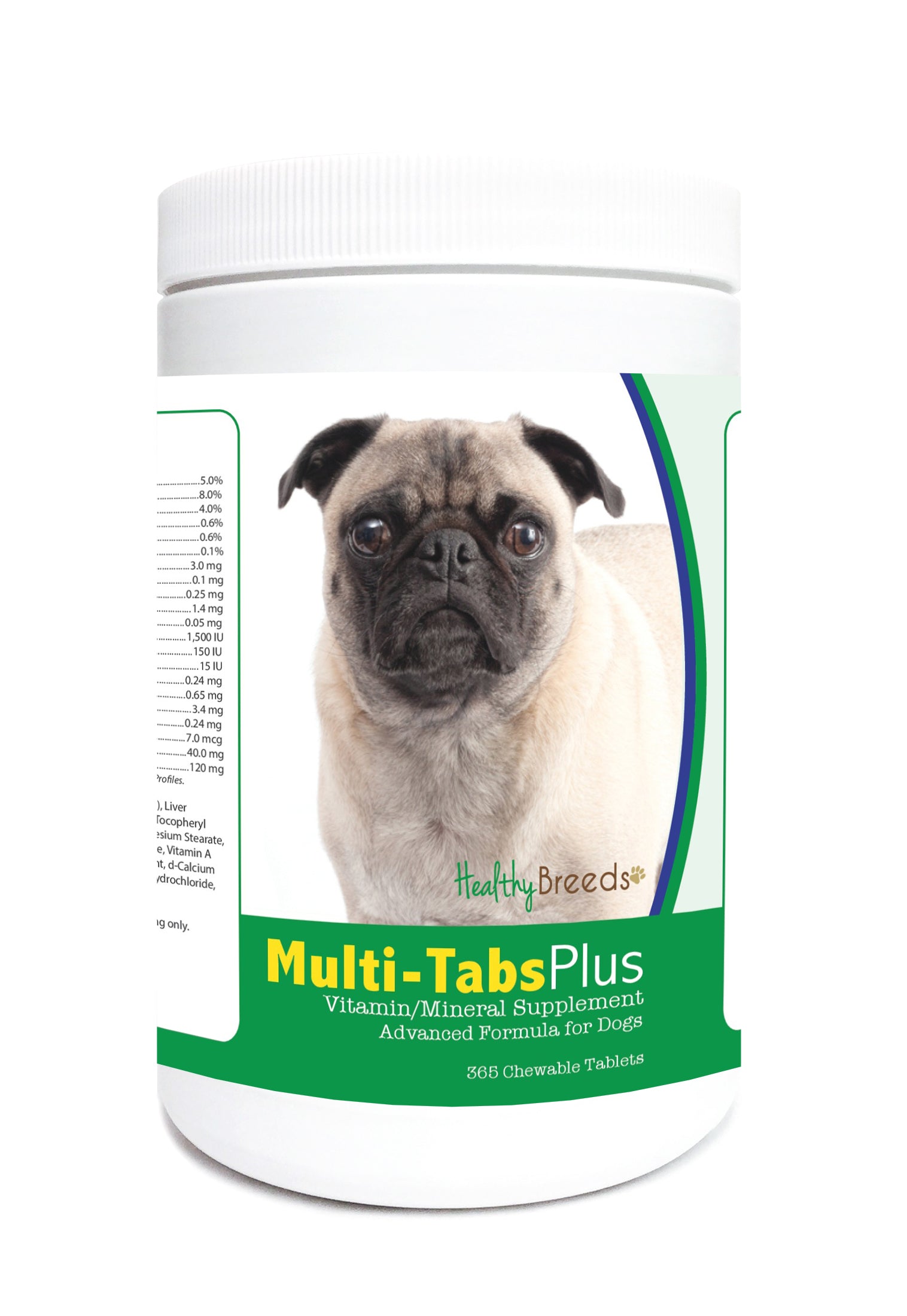 Healthy Breeds Pug Multi-Tabs Plus Chewable Tablets 365 Count