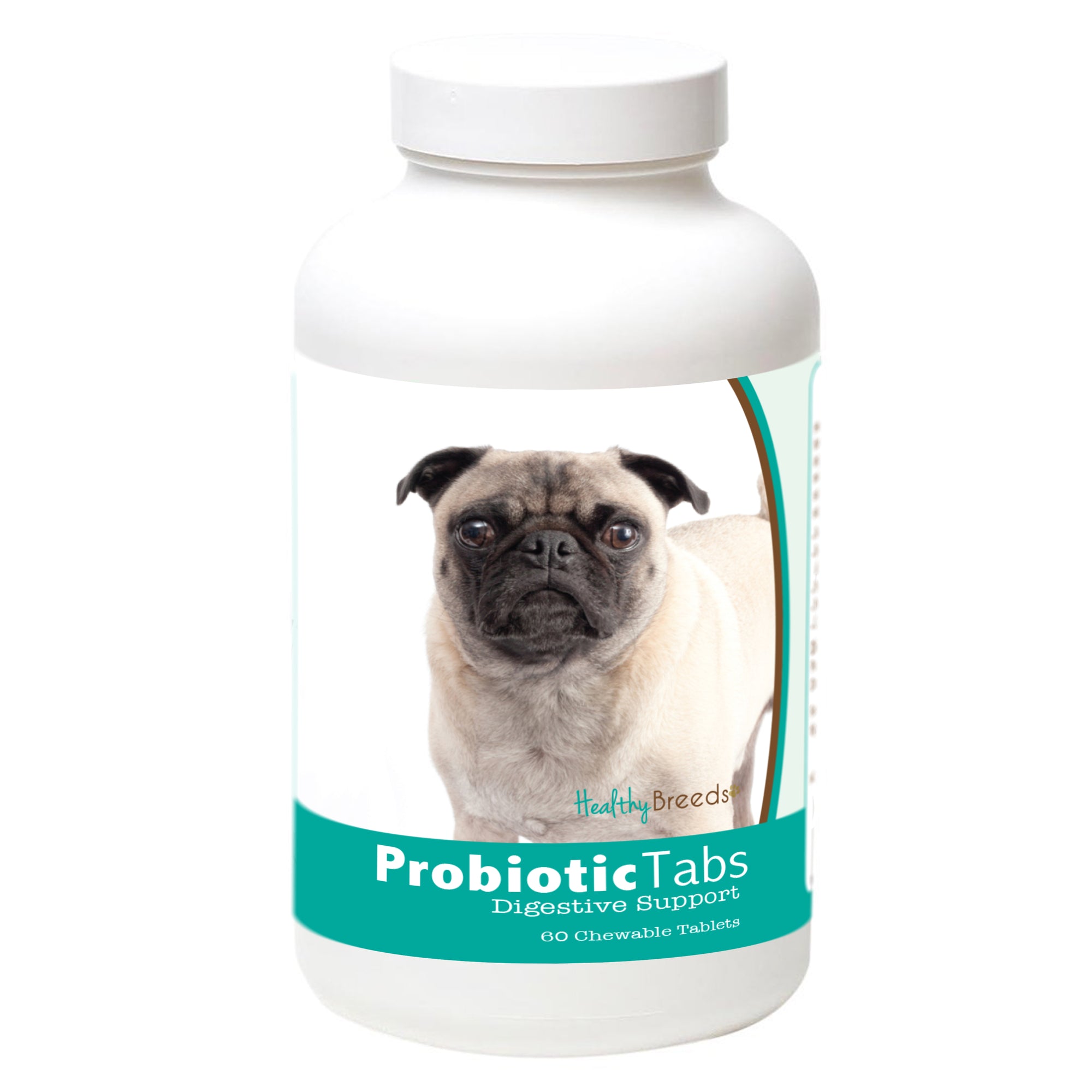 Healthy Breeds Pug Probiotic and Digestive Support for Dogs 60 Count