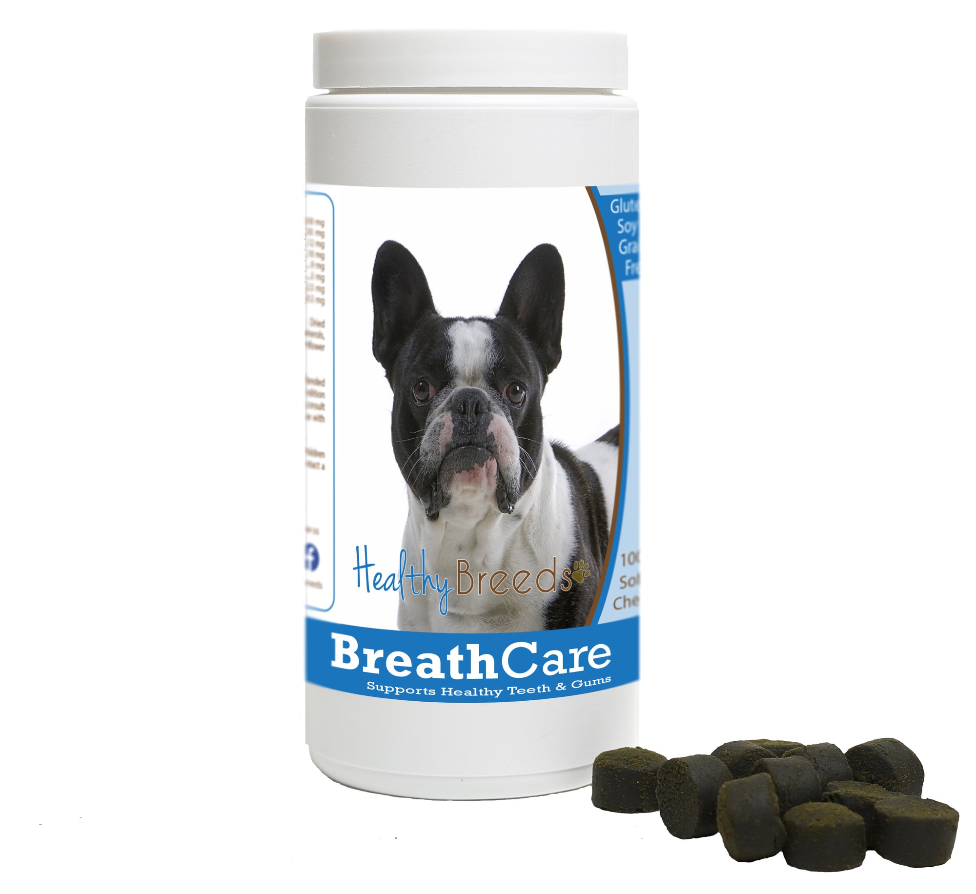 Healthy Breeds French Bulldog Breath Care Soft Chews for Dogs 60 Count