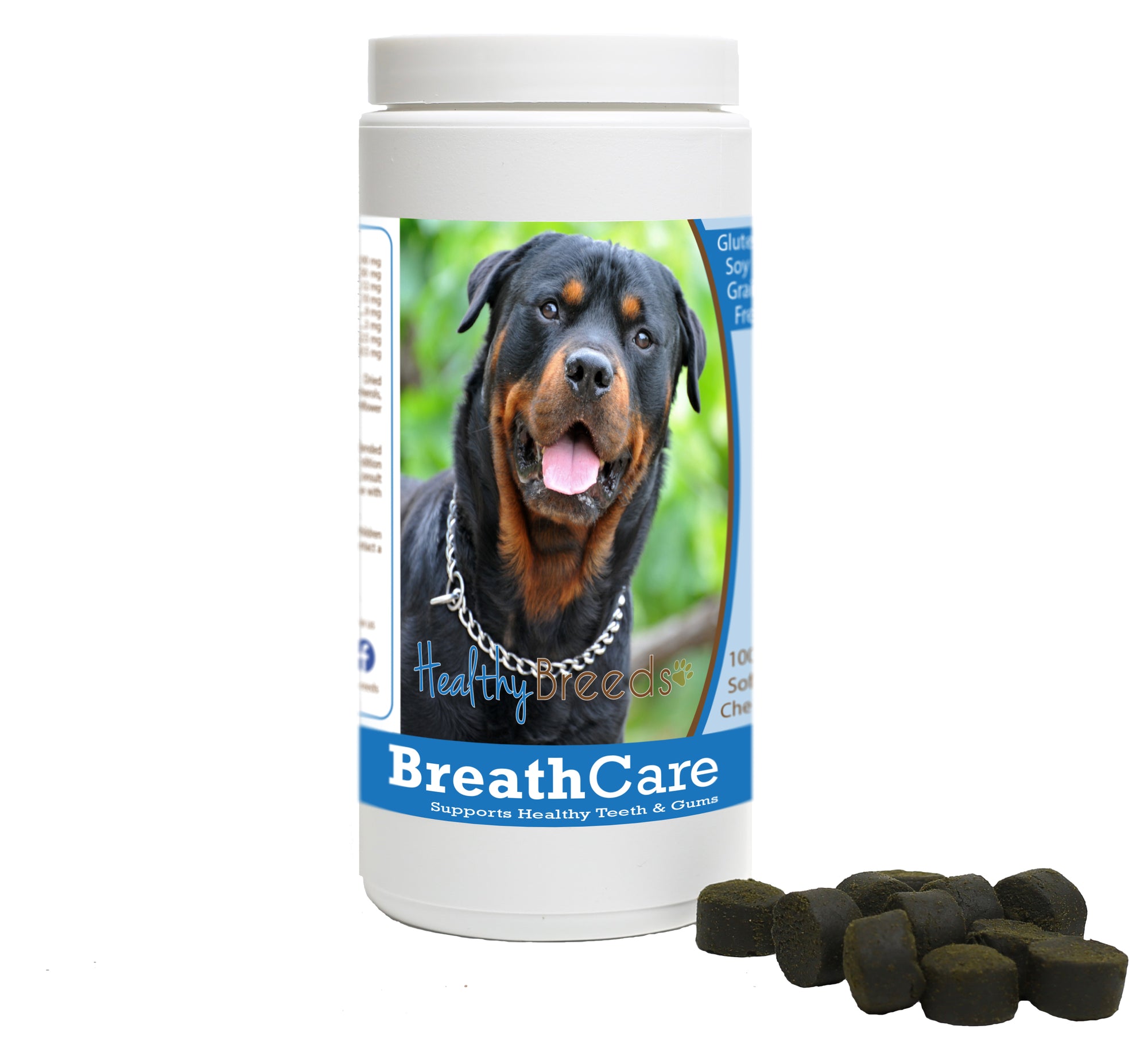 Healthy Breeds Rottweiler Breath Care Soft Chews for Dogs 60 Count