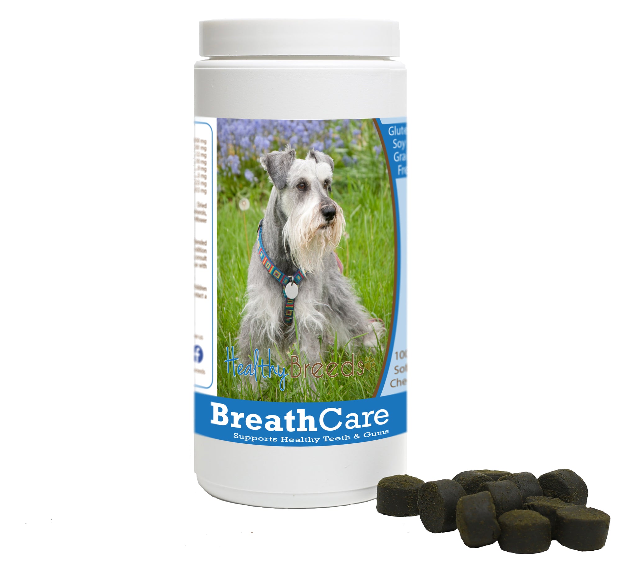 Healthy Breeds Miniature Schnauzer Breath Care Soft Chews for Dogs 60 Count