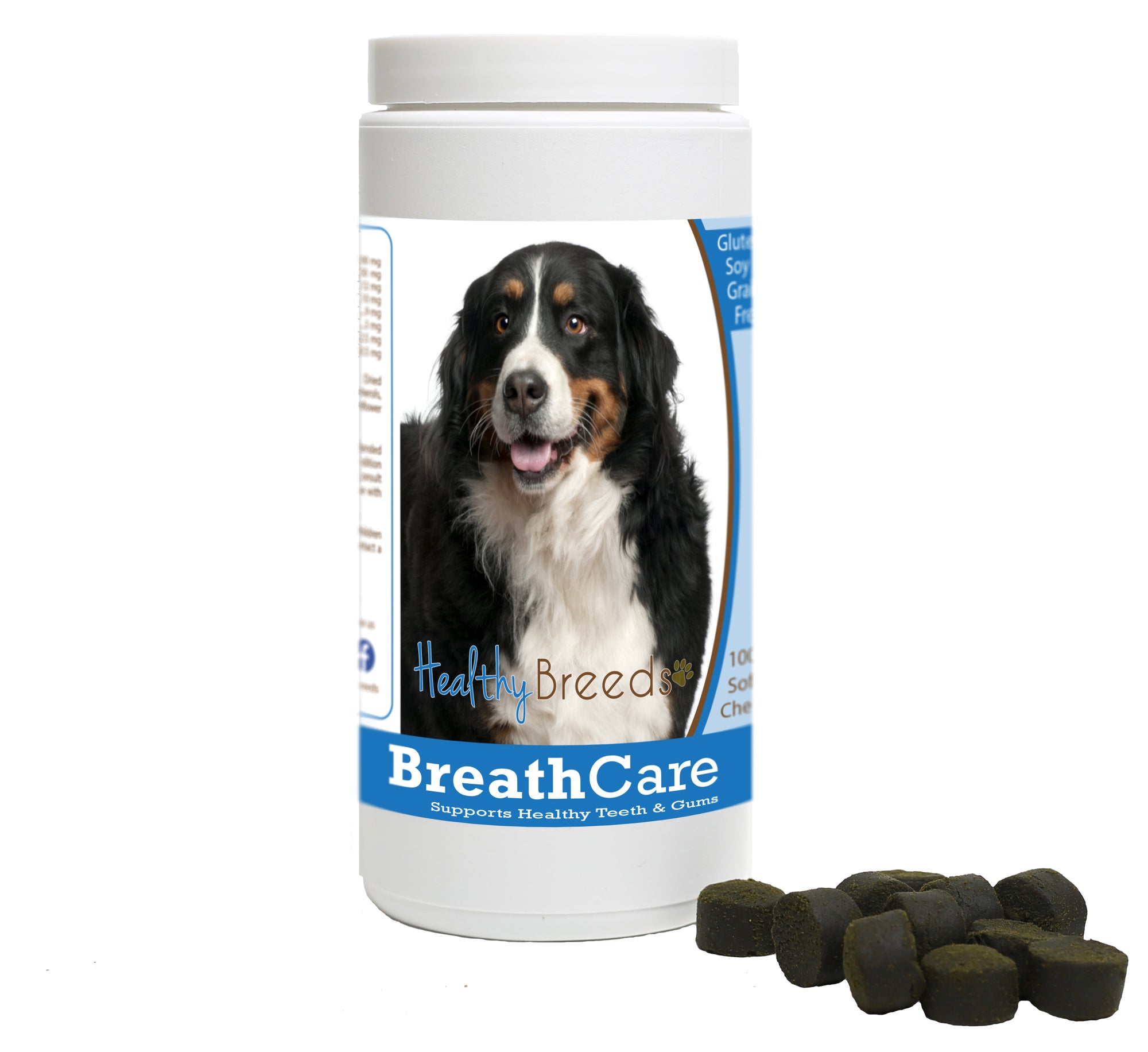 Healthy Breeds Bernese Mountain Dog Breath Care Soft Chews for Dogs 60 Count