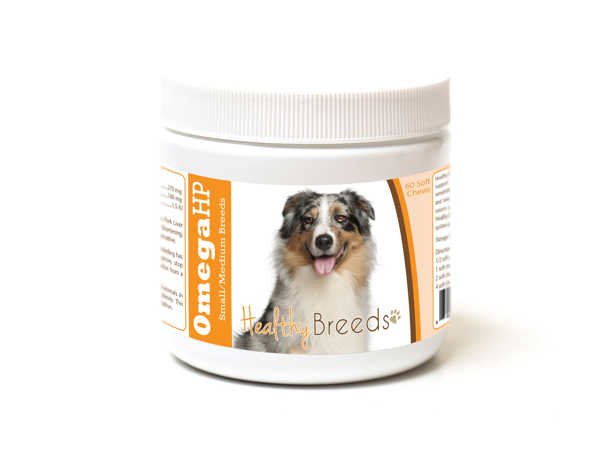 Healthy Breeds Australian Shepherd Omega HP Fatty Acid Skin and Coat Support Soft Chews 60 Count