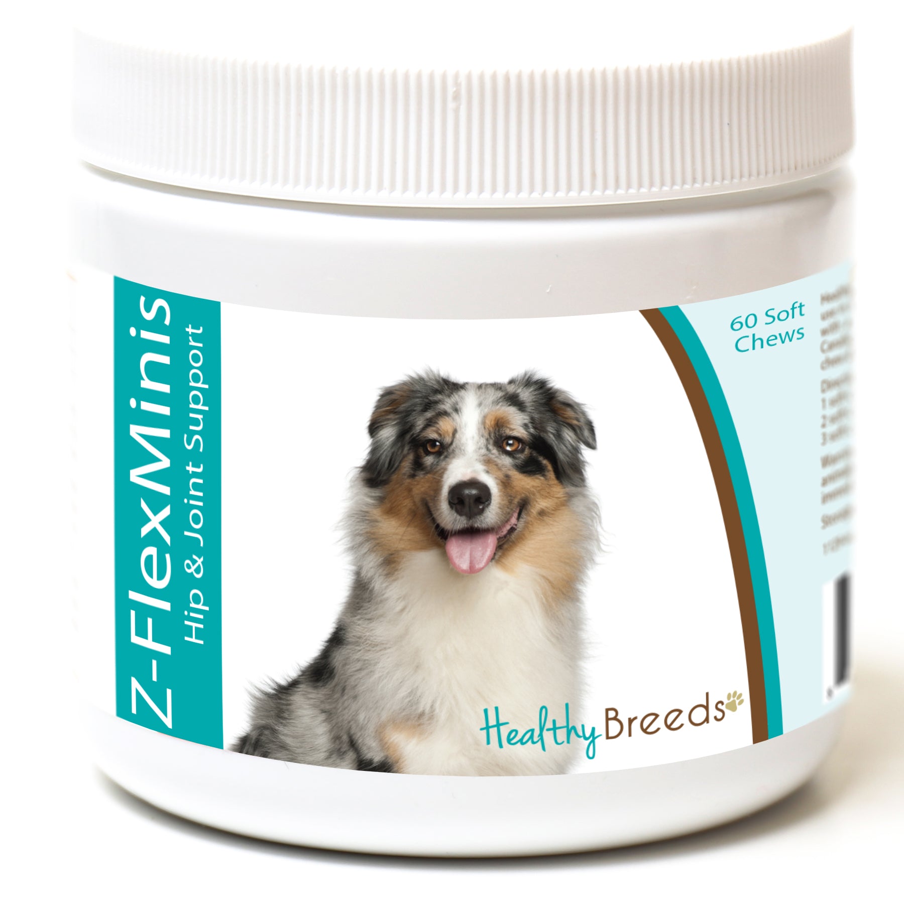 Healthy Breeds Australian Shepherd Z-Flex Minis Hip and Joint Support Soft Chews 60 Count